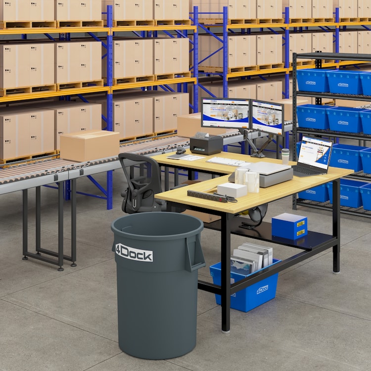 Heavy-Duty Industrial Packing Table – L-Shaped, 72